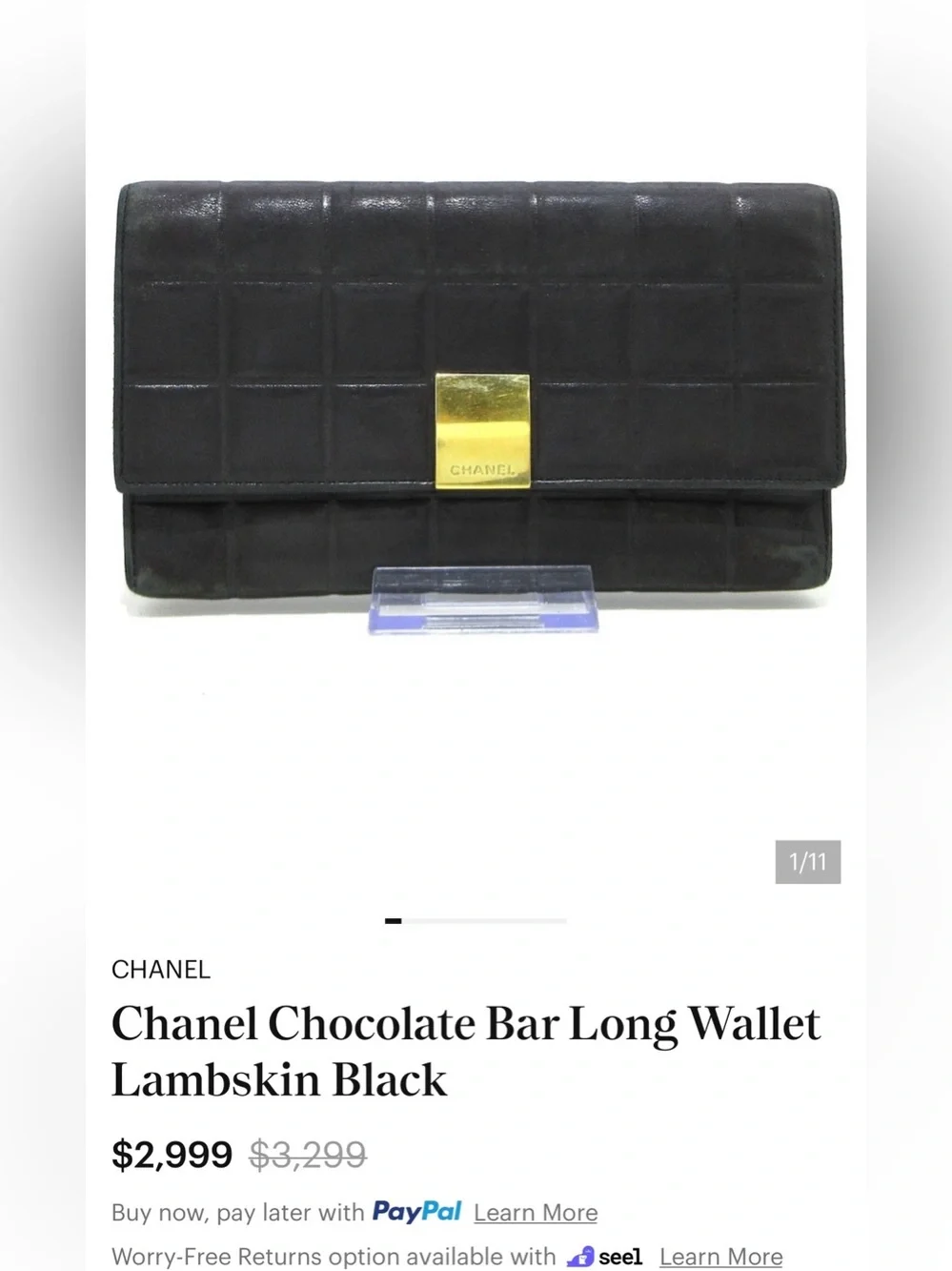 Chanel Chocolate Bar Long Wallet